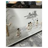 LACQUER FRAME ASIAN WALL ART WITH MOTHER OF PEARL