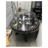 ORIENTAL DOUBLE BASE DINING TABLE WITH MOTHER OF P