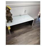 COFFEE TABLE WITH GLASS TOP - APPROXIMATELY 41