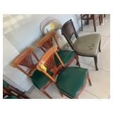ASSORTED CHAIRS - 4- ASSORTED WOOD DINING CHAIRS