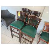 PADDED WOOD BAR STOOLS