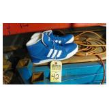 PAIR OF BLUE ADIDAS HI-TOPS - SIZE 9