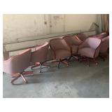 CLOTH ROLLING CHAIRS WITH WOOD ARMS