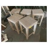 WOOD / WICKER STOOLS