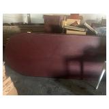 OVAL WOOD CONFERENCE TABLE WITH 3 CIRCLE LEGS