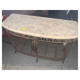 METAL TABLE WITH GRANITE TOP