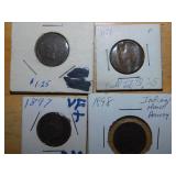 (4) Indian Head pennies (97-98)