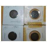 (4) Indian Head pennies (00-01)