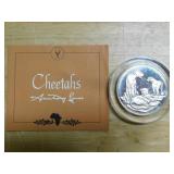 Franklin Mint 1972 Cheetahs sterling coin