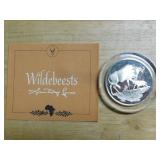 Franklin Mint 1972 Wildebeests sterling coin
