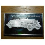 1933 Duesenberg 1000 grain sterling ingot
