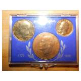 Bicentennial gold plated coin set