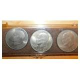 (3) 1972 Eisenhower Dollar coins