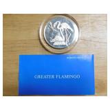 Franklin Mint Greater Flamingo sterling coin