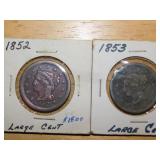 1852,1853 Large one cent