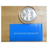 Franklin Mint Ringnecked Pheasants sterling coin