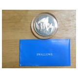 Franklin Mint Swallows sterling coin