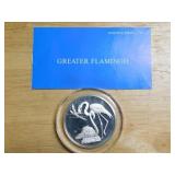 Franklin Mint Greater Flamingo sterling coin