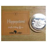 Franklin Mint 1972 Hippopotami sterling coin