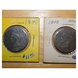(2) 1840 Large one cent