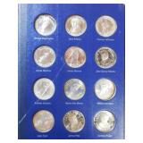 1970 Presidential Profiles sterling coin set