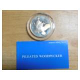 Franklin Mint Pileated Woodpecker sterling coin
