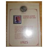 1925P Peace dollar w/Guyana Postage stamp