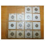 (14) Barber dimes (1892-1910)