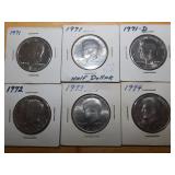 (2)1971,(1)1971-D,1972,1973,1974 Half Dollars