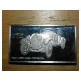 1925 Lorraine-Dietrich 1000 grain sterling ingot