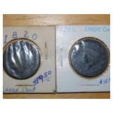 1820,1822 Large one cent