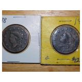 (2) 1818 Large one cent