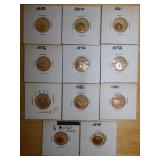 (11) California gold tokens