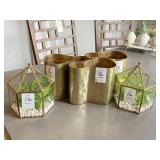 3PC VASES W/2PC GREENERY