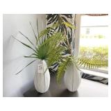 2PC VASES W/FLORAL DECO