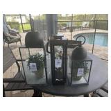 3PC CANDLEHOLDERS W/GREENERY