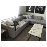 SECTIONAL SOFA W/PILLOWS & THROW