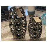 2PC METAL VASES