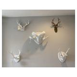 5PC ANIMAL HORN WALL DECOS
