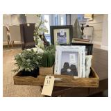 ASSORTED GREENERY & FRAMES W/TRAY