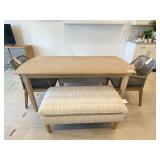 5PC DINING TABLE W/ BENCHES & CHAIRS