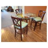 4PC HI-TOP GLASS TABLE & CHAIRS