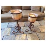 2PC CANDLE HOLDERS