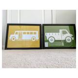 FRAMED PRINTS & TOY TRUCK