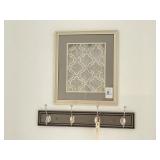 FRAMED PRINT W/ WALL COAT HANGER