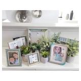 ASSORTED FRAMES & GREENERY