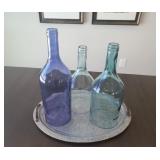 4PC DECO BOTTLES & TRAY