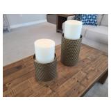 2PC METAL CANDLE HOLDERS