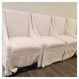 UPHOLSTERED DINING CHAIRS W/ WHEELS