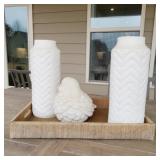 4 PC OUTDOOR DECO & TRAY